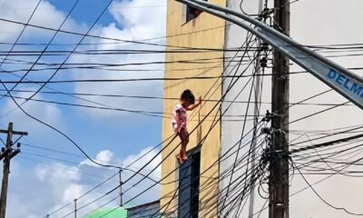 Policial resgata criança que caiu do 2º andar e ficou presa em fios em Alagoas